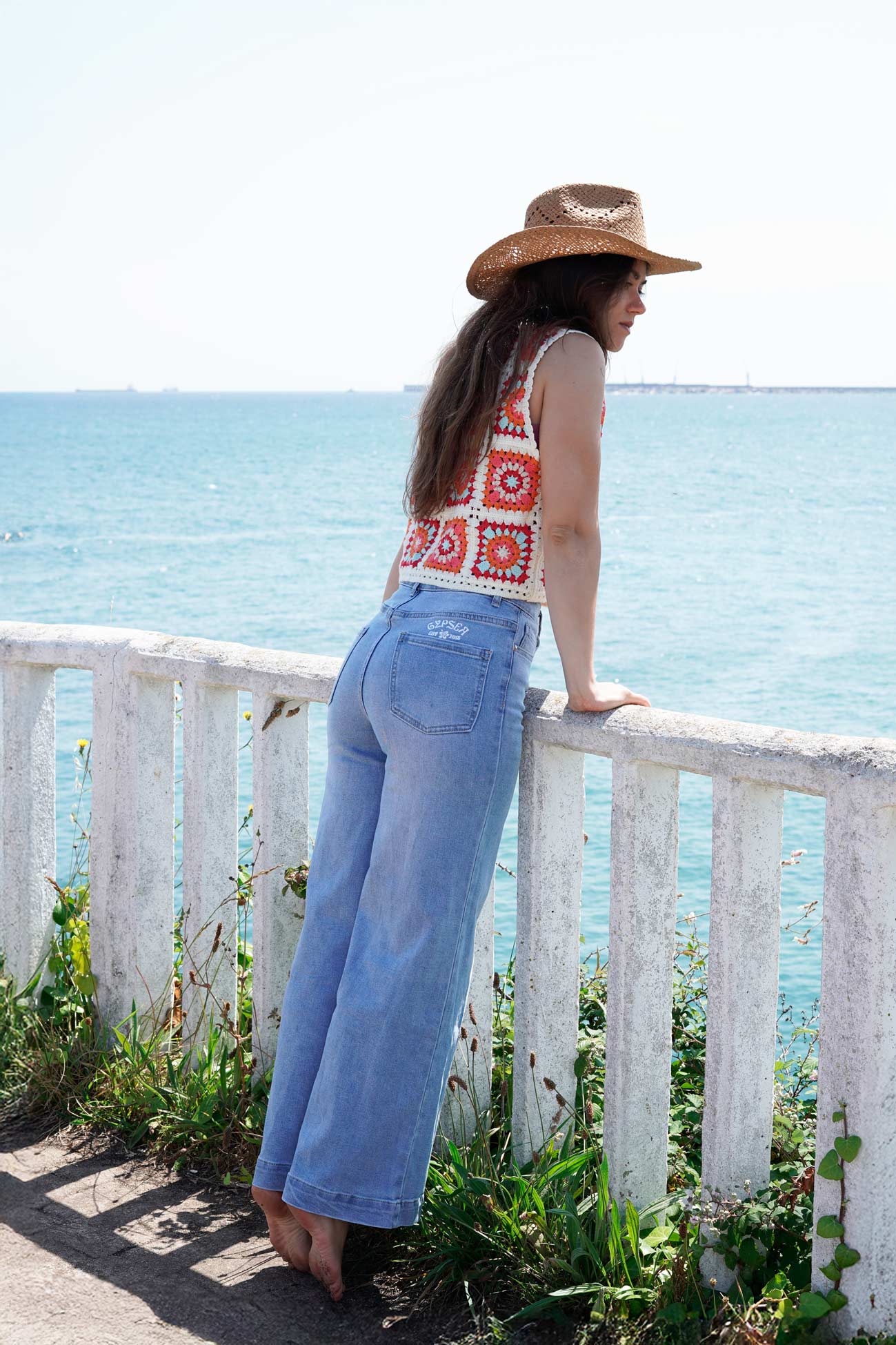 Top Crochet Multicolor Naranja