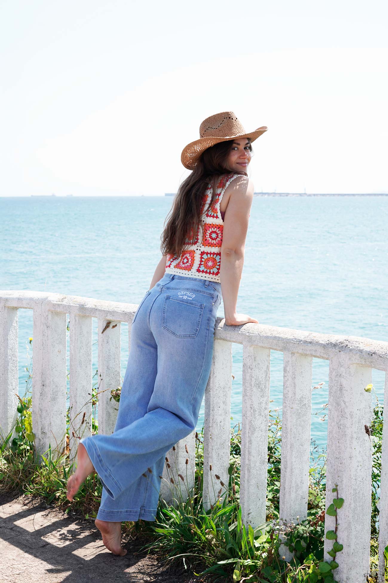 Top Crochet Multicolor Naranja