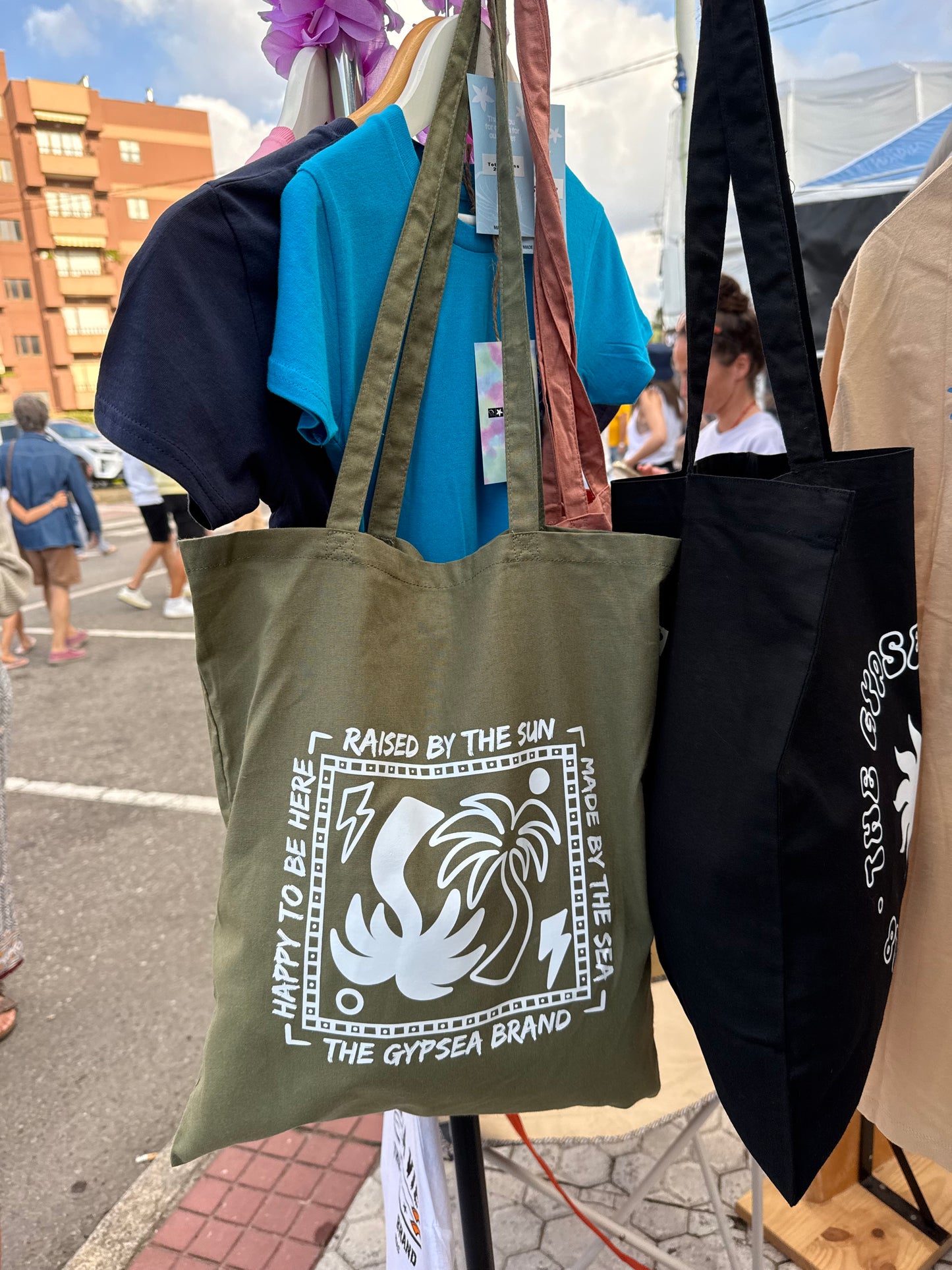 Palms Khaki Tote Bag