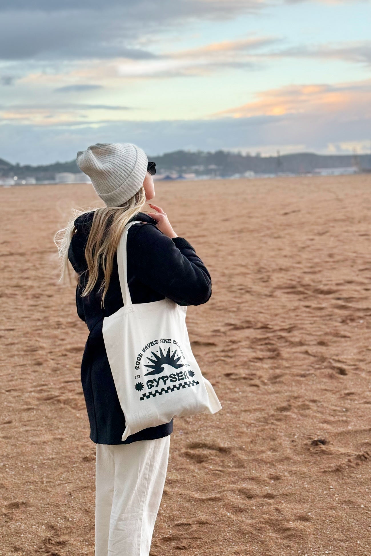 Good Waves Are Coming Black Tote Bag