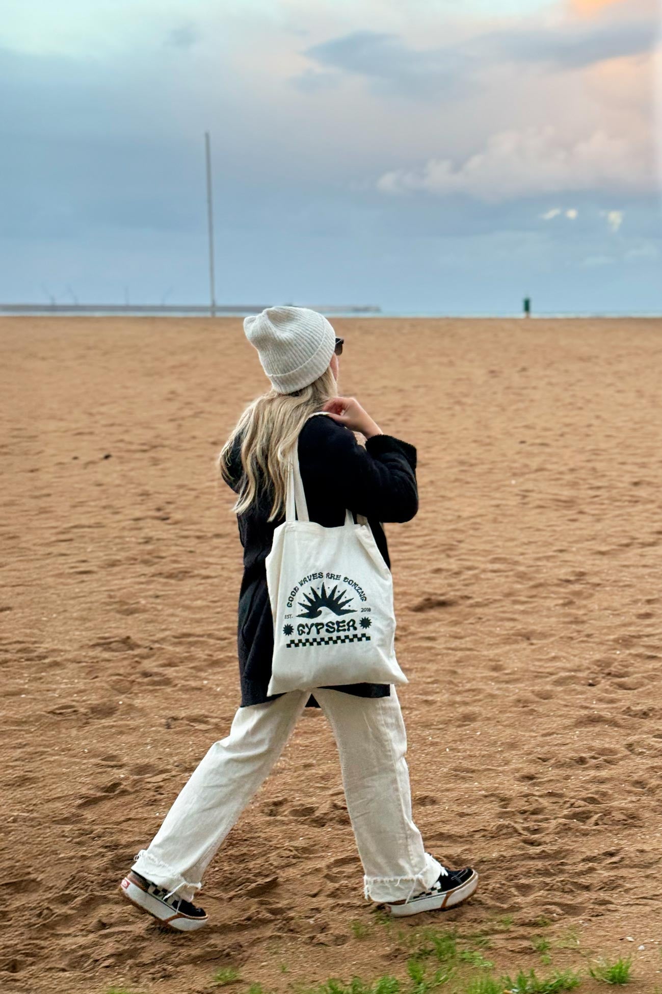 Good Waves Are Coming Black Tote Bag