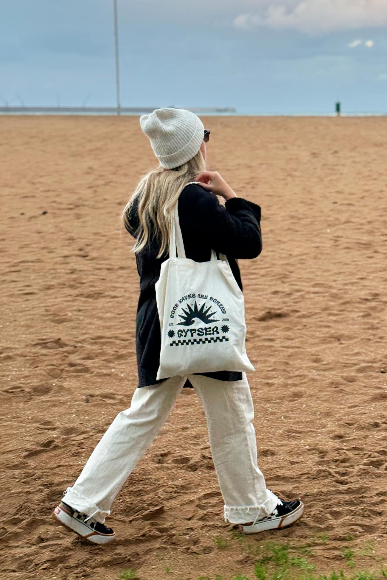 Good Waves Are Coming Black Tote Bag