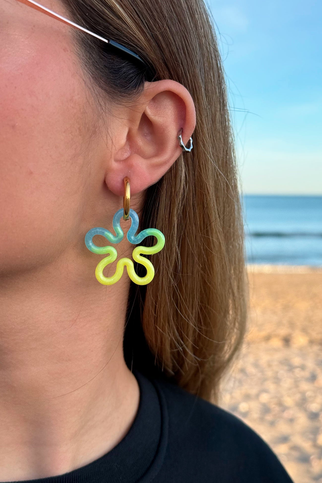 Pendientes Flor Magnolia Yellow