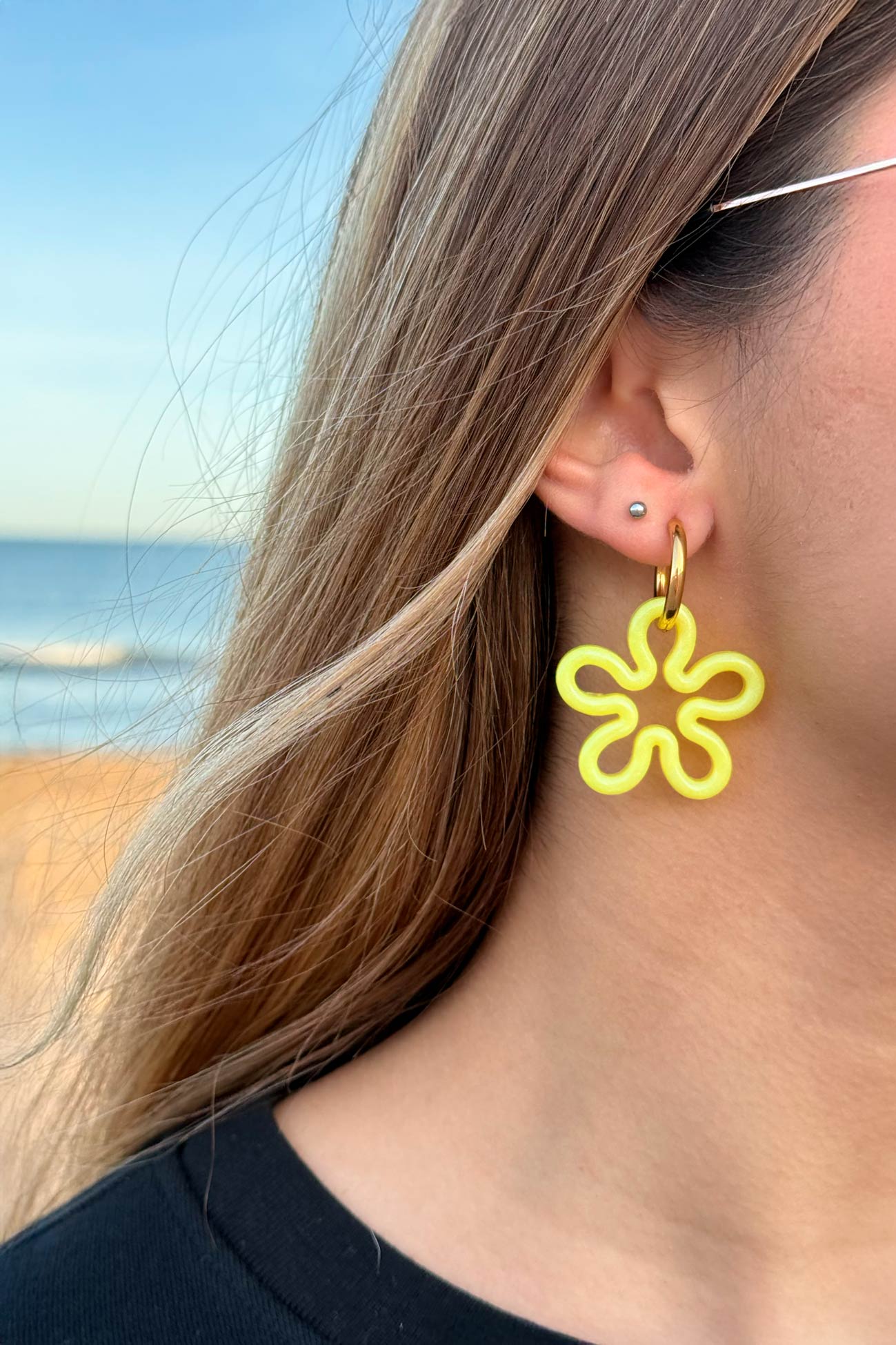 Pendientes Flor Magnolia Yellow