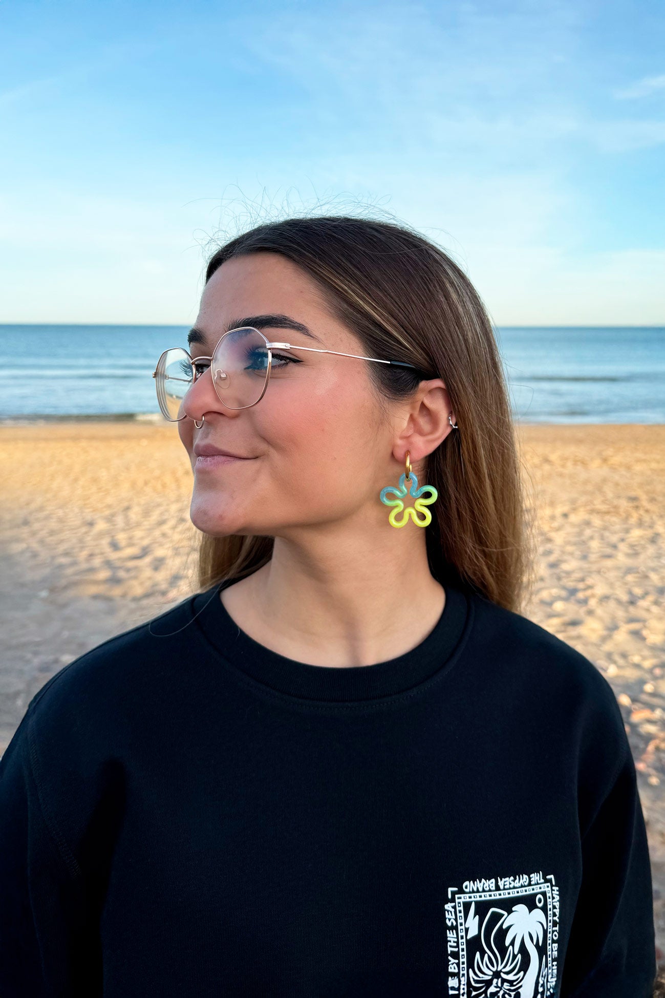 Pendientes Flor Magnolia Yellow