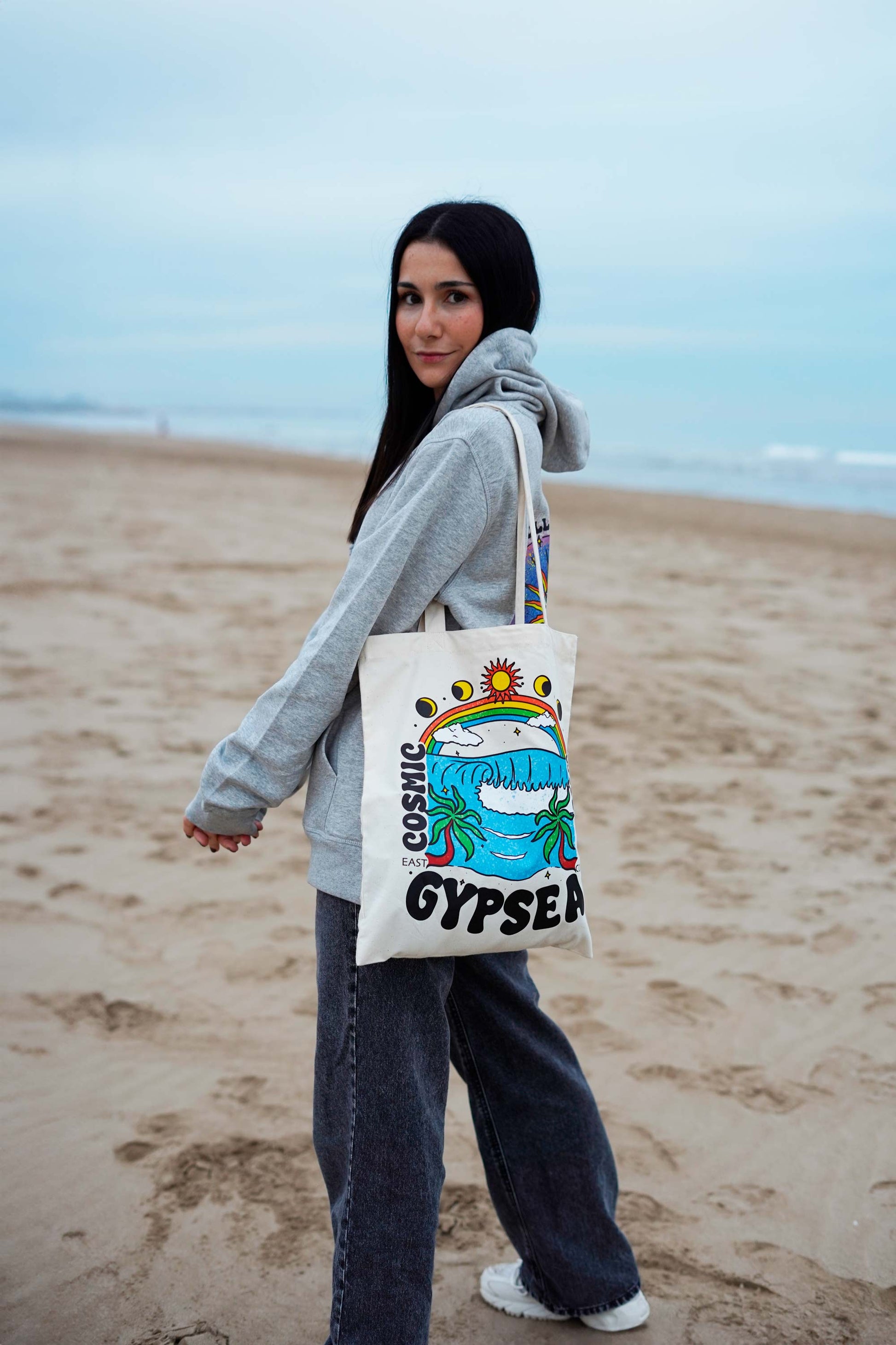 Tote bag con estampado cosmic waves