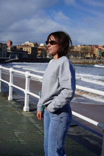 Sudadera Girls Surfing Club Black Grey