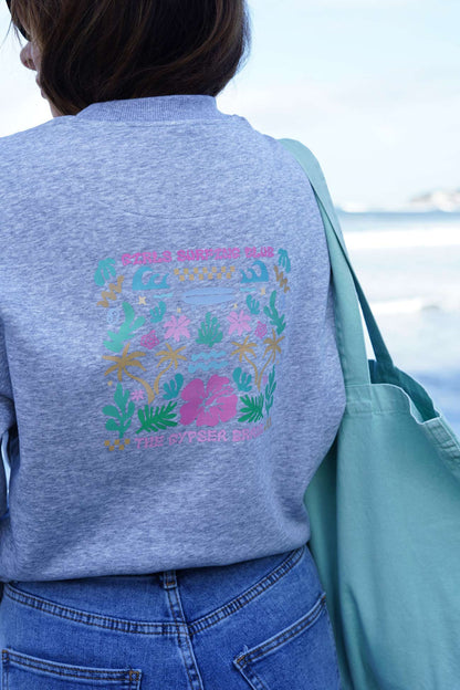 Sudadera Girls Surfing Club Black Grey