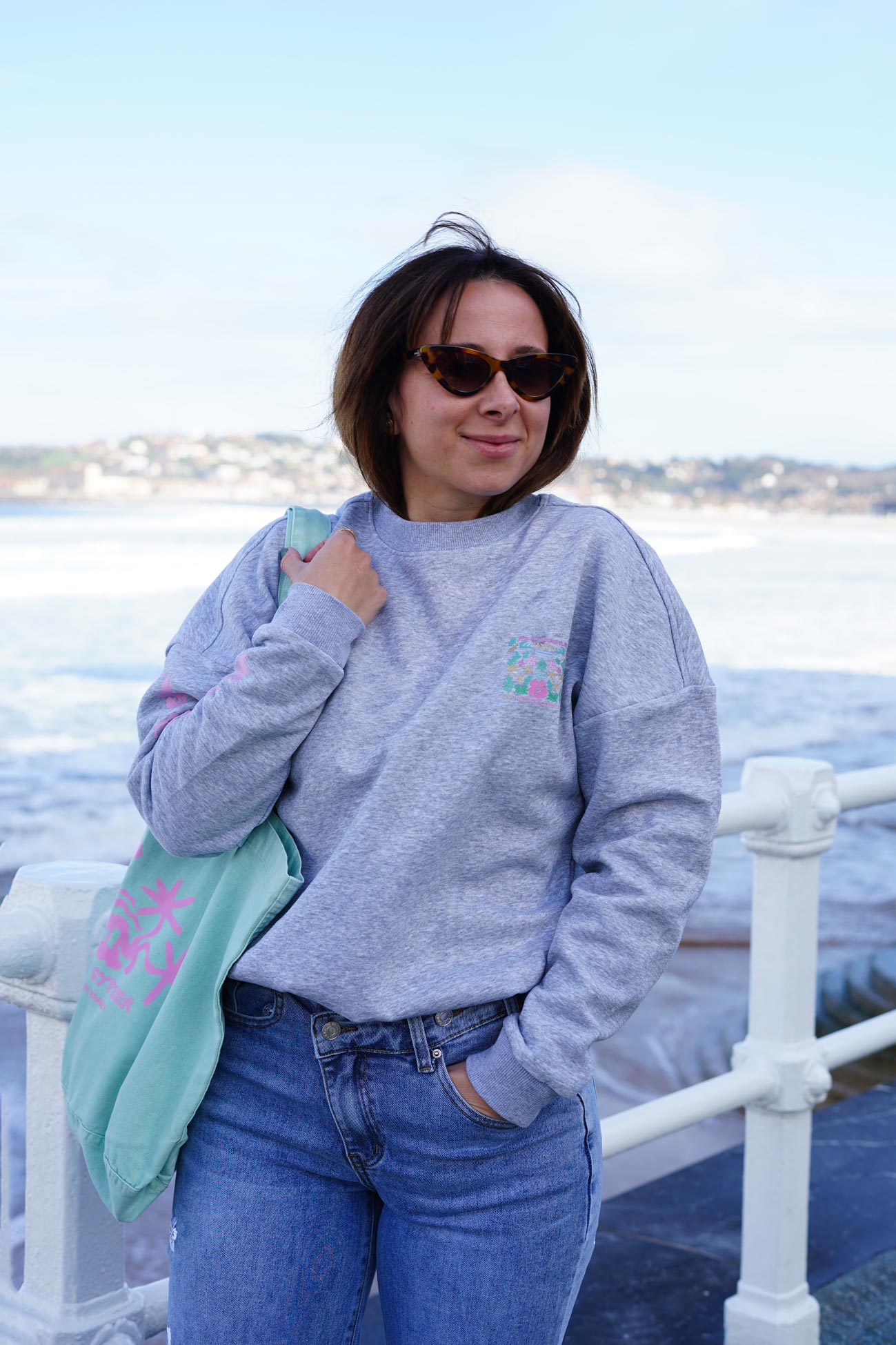 Sudadera Girls Surfing Club Black Grey
