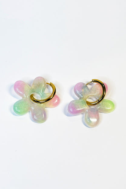 Pendientes Flor Colores Pastel
