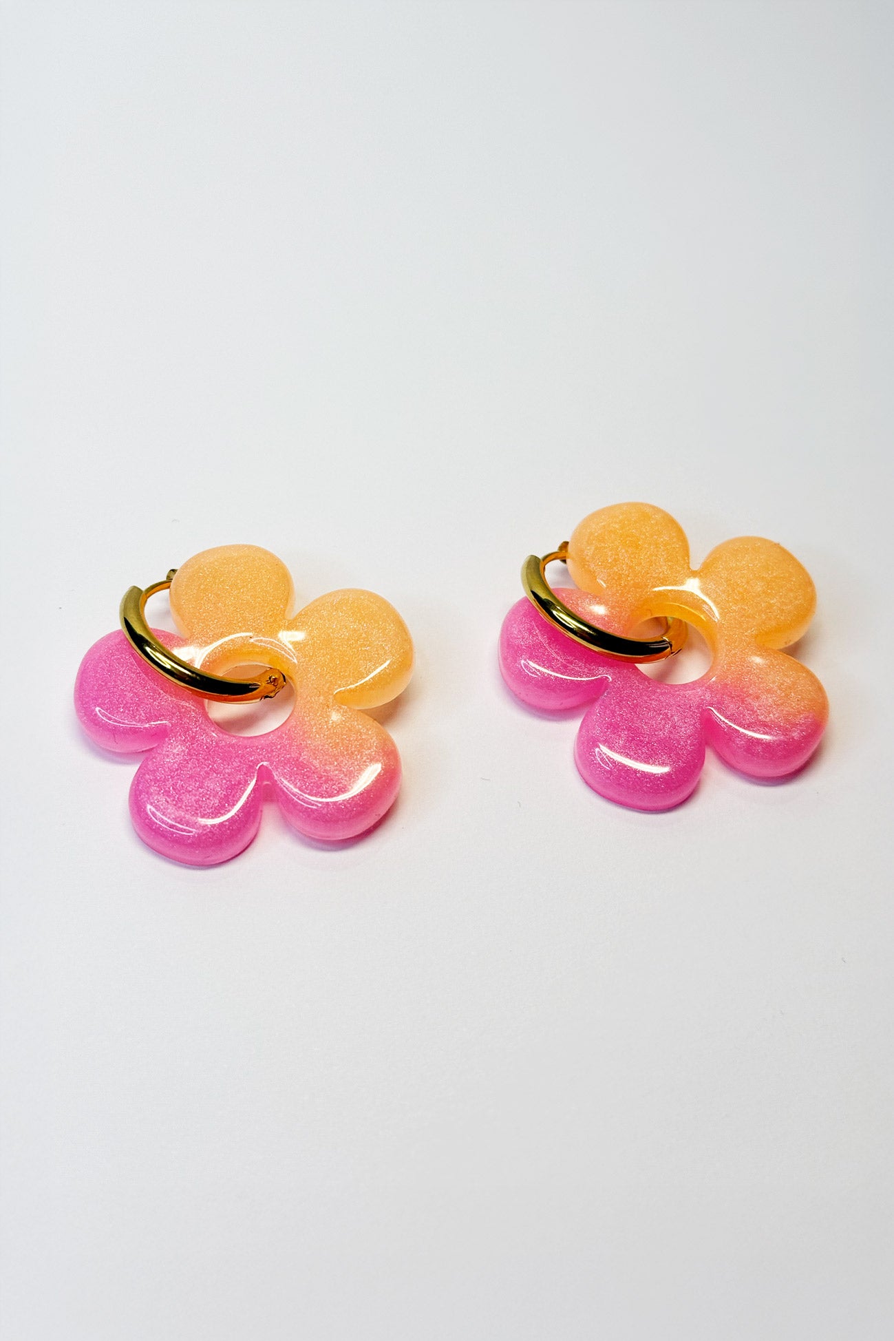 Pendientes Flor Hibisco Melocotón