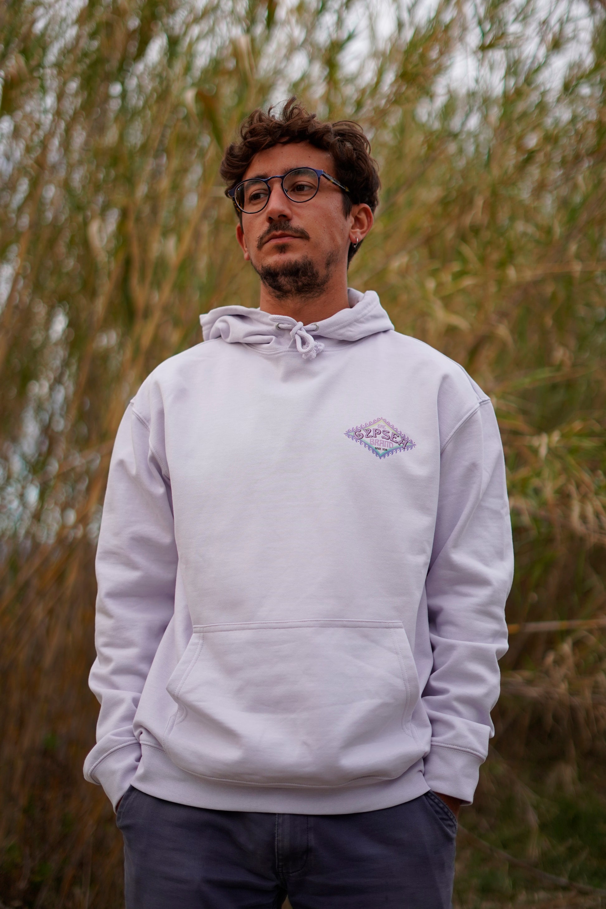 Sudadera con capucha Kaimana en color lavanda suave